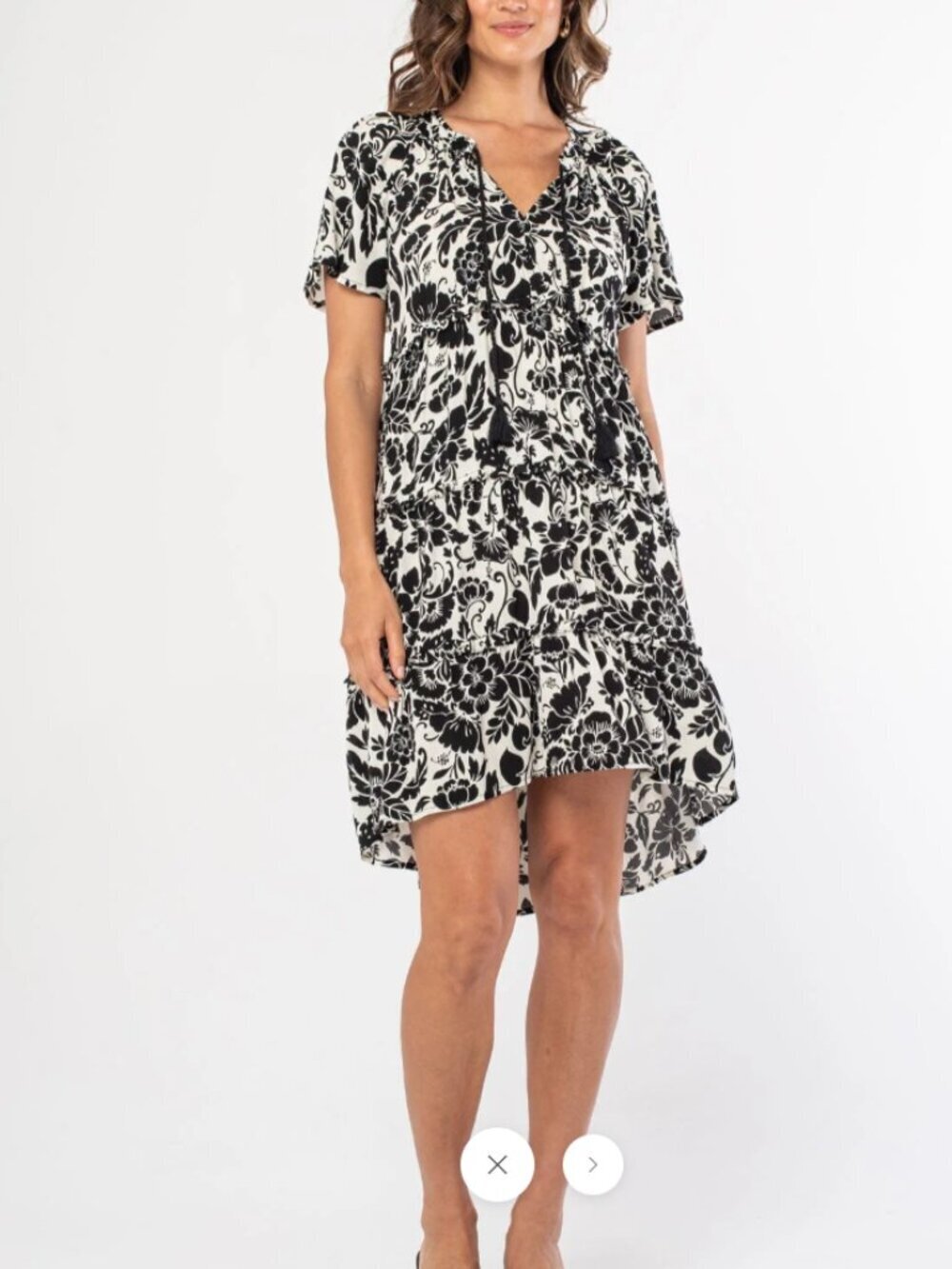 LOVESTITCH Flowy Bohemian Floral Tropical Printed Dress Size Large
